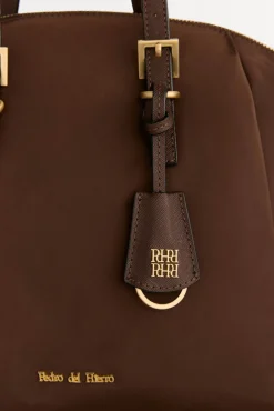 Pedro del Hierro Bolso shopper nylon hebillas Marrón