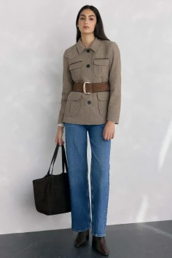 Pedro del Hierro Bolso shopper serraje Marr&oacute;n Discount