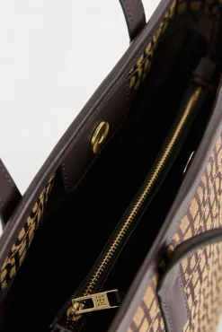 Pedro del Hierro Bolso tote en jacquard Marr&oacute;n Clearance