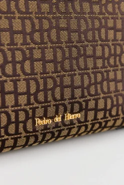 Pedro del Hierro Bolso tote en jacquard Marr&oacute;n Clearance