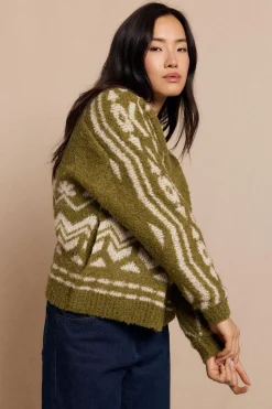 Slowlove Bomber punto jacquard Verde Discount