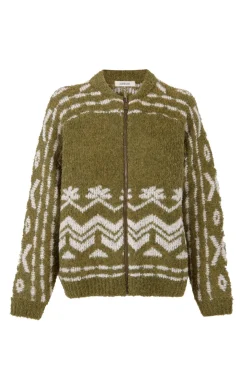 Slowlove Bomber punto jacquard Verde Discount