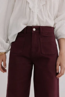 Hoss Intropia Bonnie. Vaqueros wide leg Granate Sale