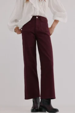 Hoss Intropia Bonnie. Vaqueros wide leg Granate Sale