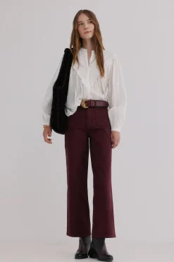 Hoss Intropia Bonnie. Vaqueros wide leg Granate Sale