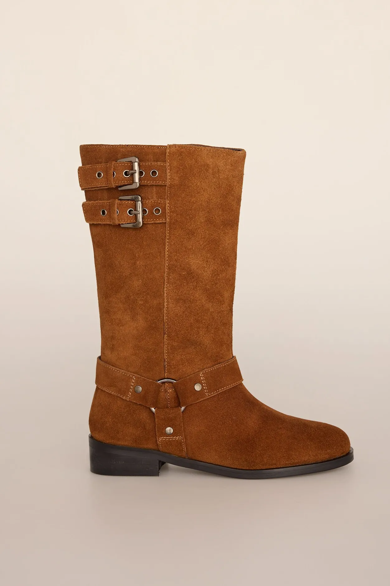 Pedro del Hierro Bota biker serraje con hebillas Marrón Online