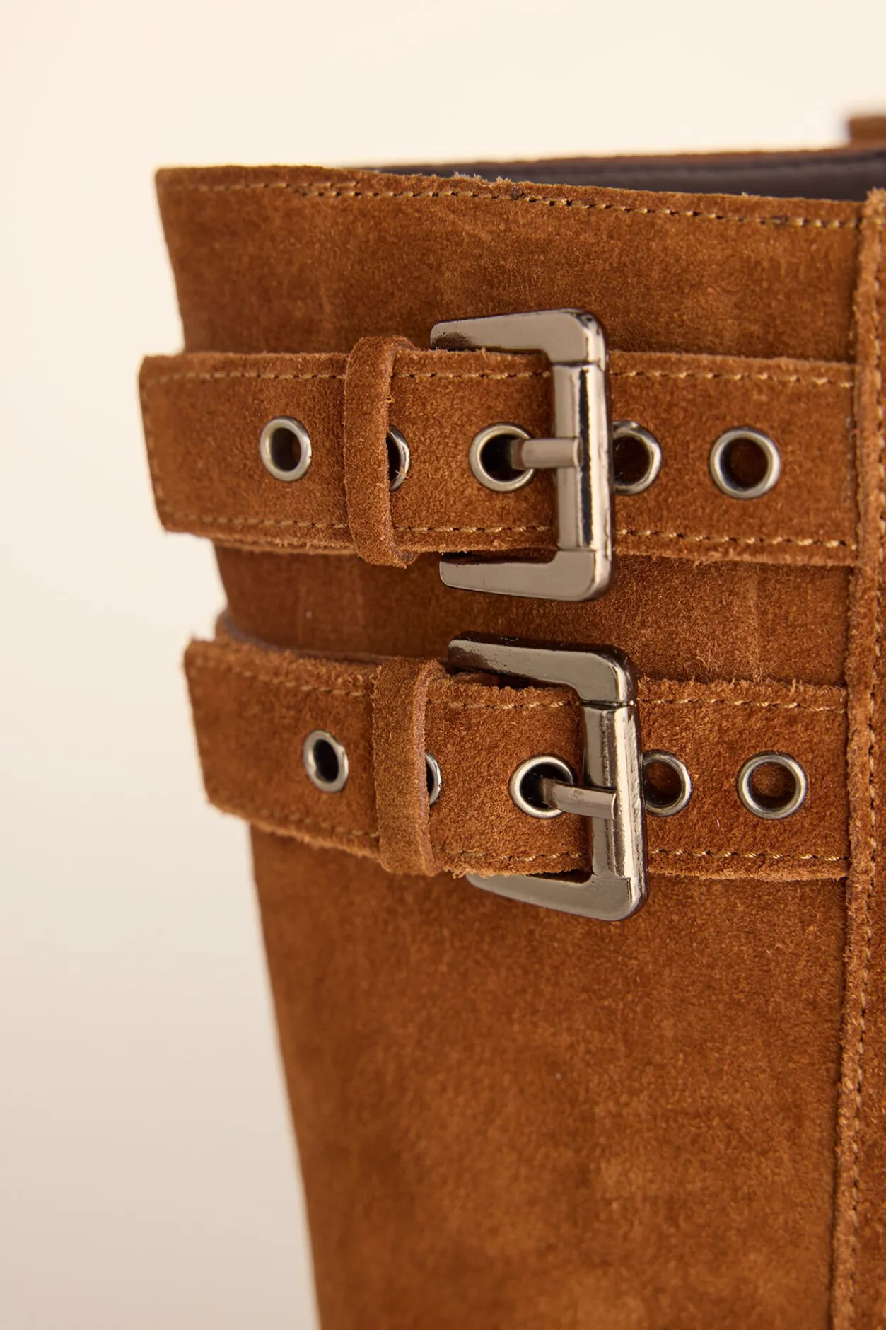 Pedro del Hierro Bota biker serraje con hebillas Marrón Online