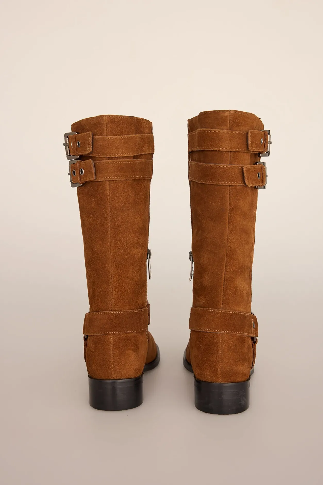 Pedro del Hierro Bota biker serraje con hebillas Marrón Online