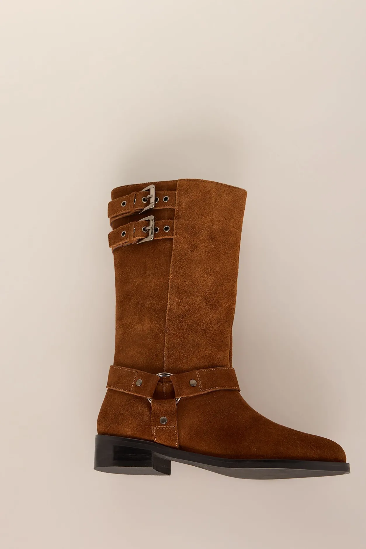 Pedro del Hierro Bota biker serraje con hebillas Marrón Online