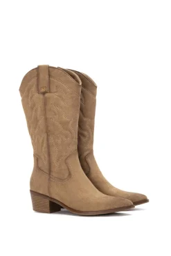 XTI Bota Cowboy Bordado beige