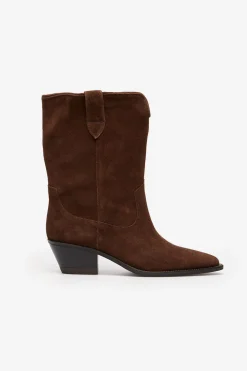 Cortefiel Bota cowboy serraje Marrón oscuro Online