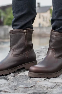Panama Jack Bota de hombre en piel Marrón oscuro Online