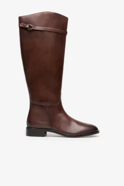 Cortefiel Bota hípica piel Marrón oscuro Online