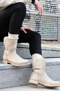 Panama Jack Bota mujer plana Beige Best