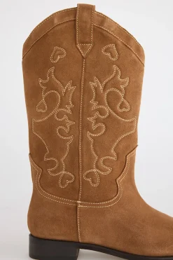 Slowlove Bota plana serraje Camel