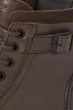 Jack & Jones Botas altas de piel marr&oacute;n Outlet