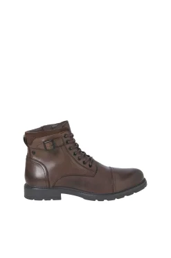 Jack & Jones Botas altas de piel marr&oacute;n Outlet