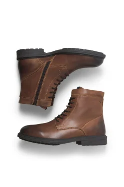 Jack & Jones Botas de piel con cordones nude Best