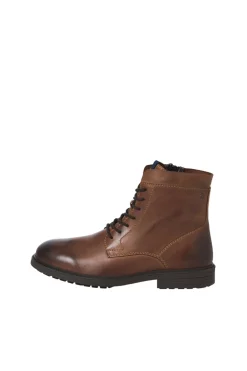 Jack & Jones Botas de piel con cordones nude Best