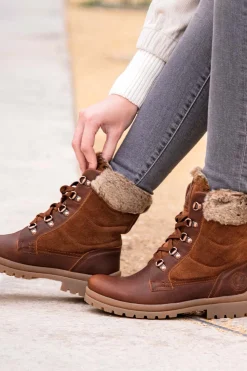 Panama Jack Botas de piel con forro interior de pelo caliente Marr&oacute;n Discount