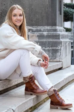 Panama Jack Botas de piel con forro interior de pelo caliente Marr&oacute;n Discount