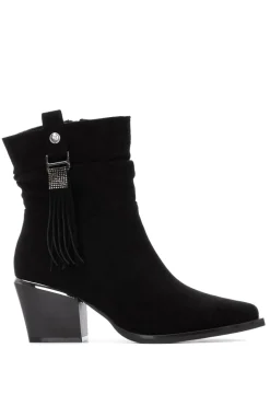 XTI Botin Antelina Flecos negro Discount