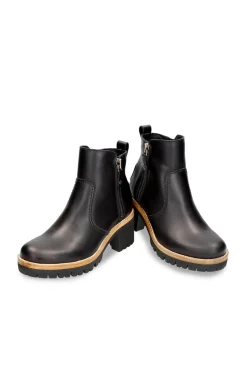 Panama Jack Botines de piel con forro interior de piel Negro Clearance