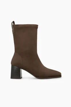 Lodi Botines efecto piel elástica con tacón Marr&oacute;n oscuro Sale