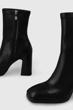 Lodi Botines en antelina con tacón Negro Best