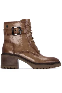 XTI Botín charol con cordones Marrón Clearance