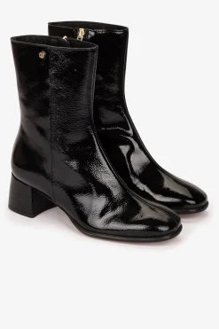 Cuplé Botín charol tacón medio Negro