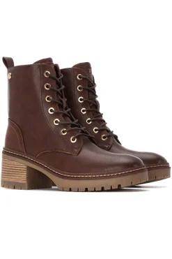 XTI Botín con cordones Marr&oacute;n oscuro Discount