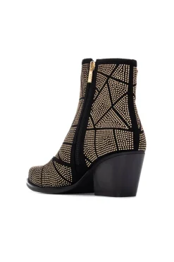 XTI Botín cowboy tachas Dorado