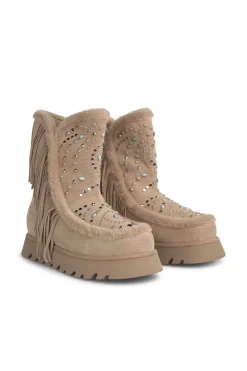 Alma en Pena Botín de pelo con flecos Beige Sale