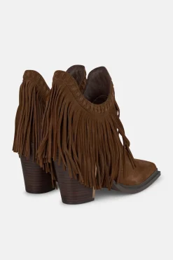 Alma en Pena Botín flecos largos Marr&oacute;n New