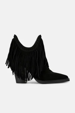 Alma en Pena Botín flecos largos Negro Hot