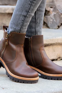 Panama Jack Botín mujer tacón Marr&oacute;n Outlet