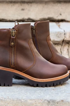 Panama Jack Botín mujer tacón Marr&oacute;n Outlet