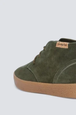 Springfield Botín piel serraje soft verde Outlet