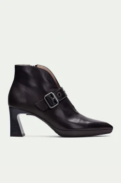 Hispanitas Botín punta fina con hebilla y ojetes ATLANTA Negro Outlet