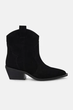 Alma en Pena Botín tacón bajo cowboy Negro Sale