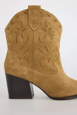 Slowlove Botín tacon serraje Camel Hot