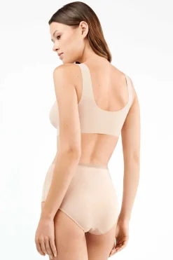 Gisela Braga alta básica con galón de encaje nude