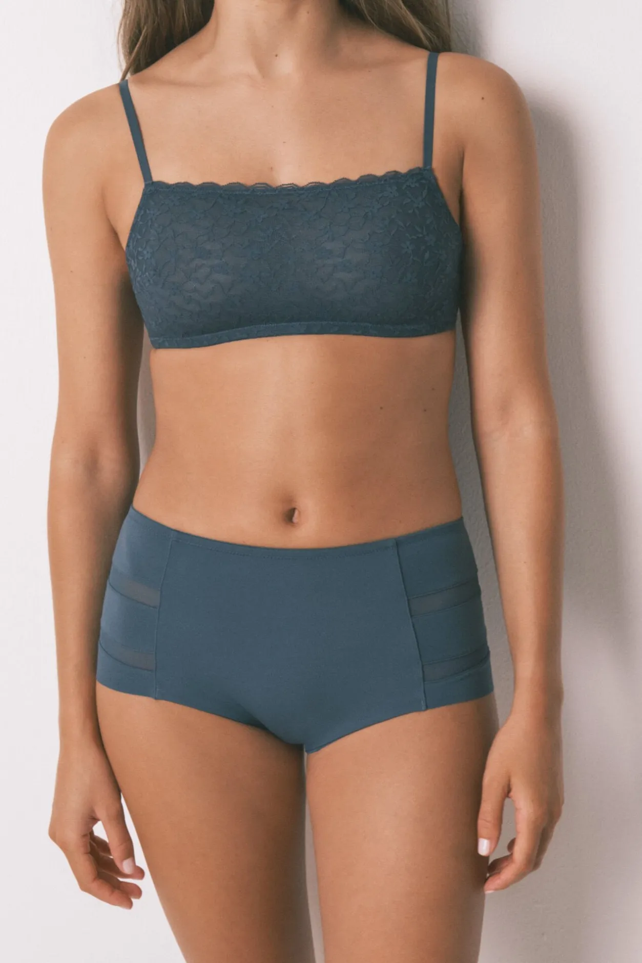 Women'secret Braga alta clásica microfibra verde Best