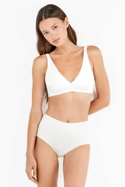 Gisela Braga alta con galón de encaje y camales blanco Discount