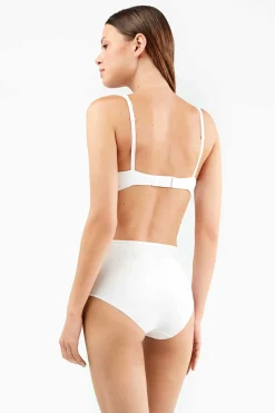 Gisela Braga alta con galón de encaje y camales blanco Discount