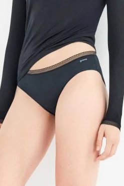 Gisela Braga básica midi con galón de encaje negro New