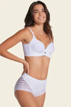 Leonisa Braga faja clásica con control moderado de abdomen y bandas en tul blanco Discount