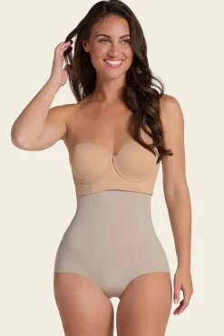Leonisa Braga faja de tiro alto con control moderado en abdomen y espalda beige New