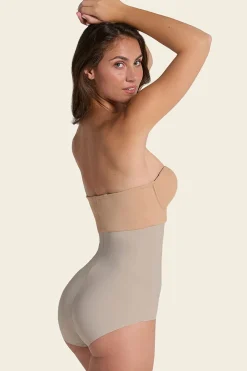 Leonisa Braga faja de tiro alto con control moderado en abdomen y espalda beige New